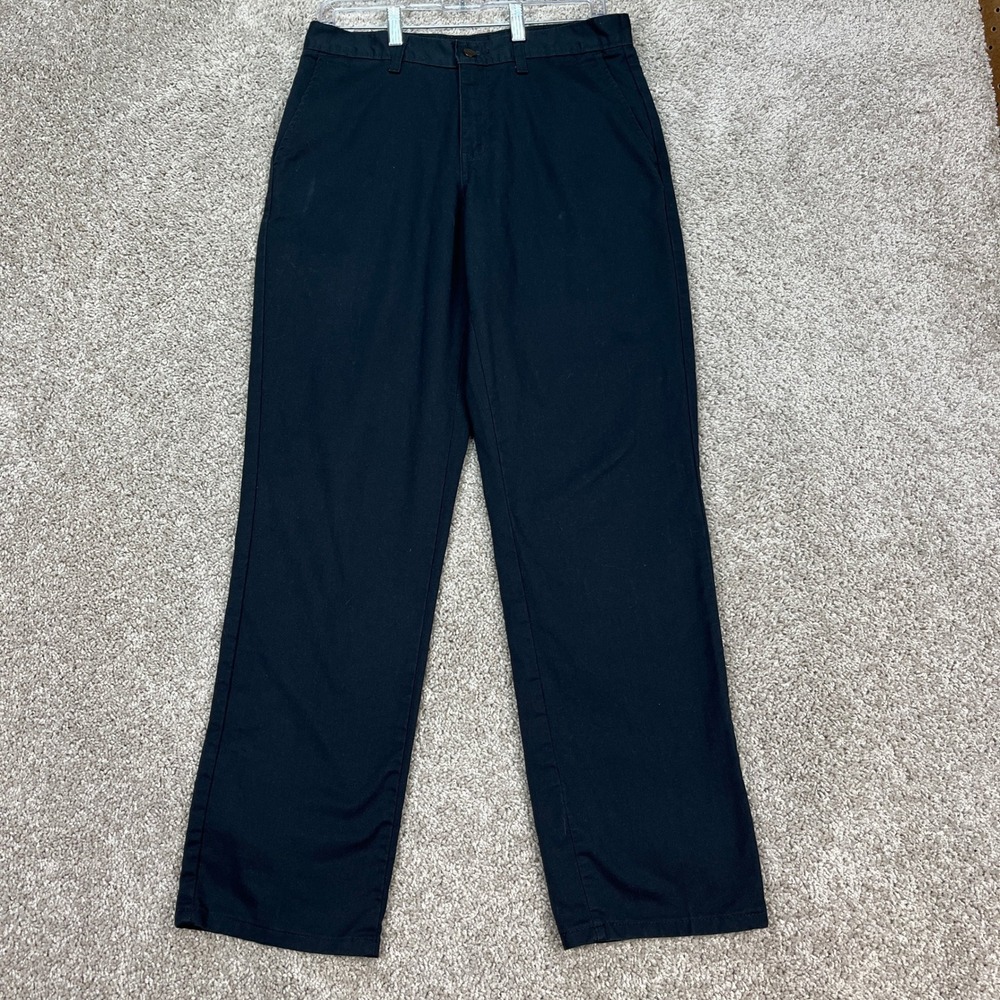 Dickies Pants Mens 30x32 Black Straight Leg Flat Front Twill Utility‎ Workwear